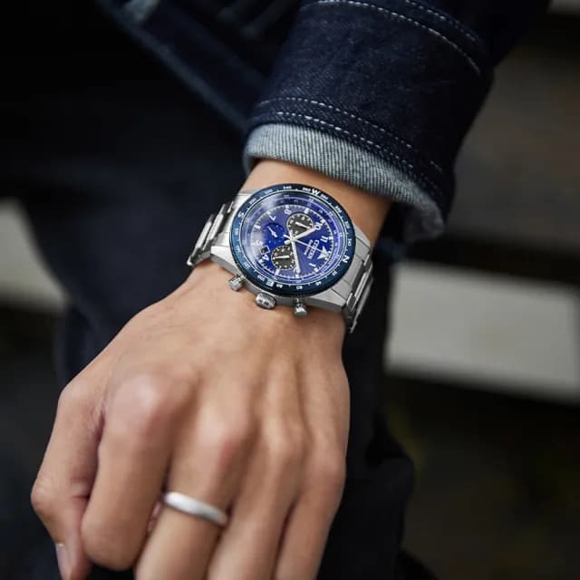 【CITIZEN 星辰】Chronograph系列 時尚計時光動能腕錶 七夕 情人節 送禮 推薦(CA4554-84L)