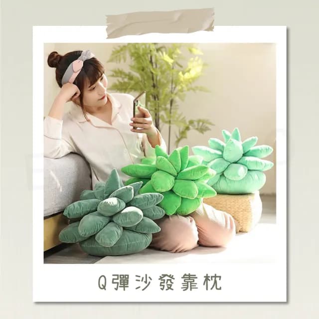 【Beroso 倍麗森】療癒系多肉植物植栽抱枕靠枕(沙發抱枕/客廳抱枕/臥室抱枕/99購物)