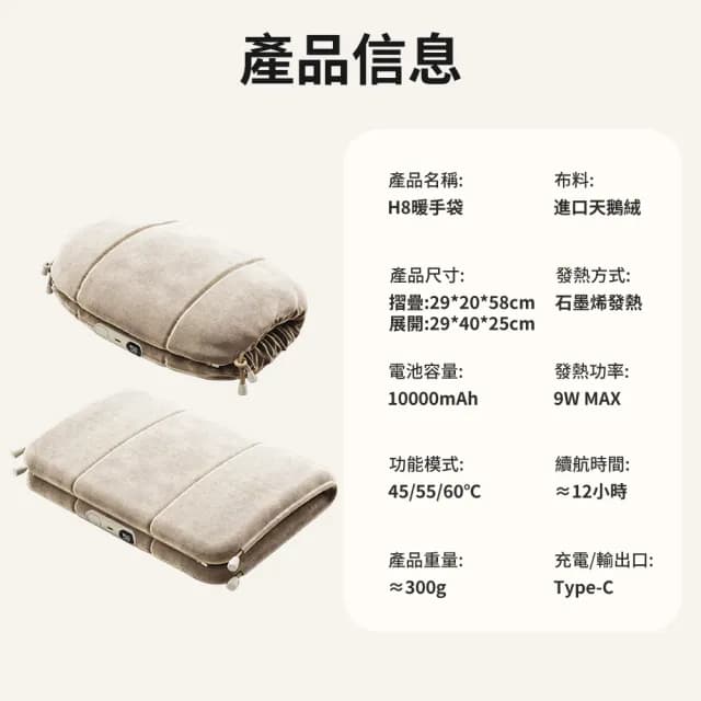 【YW】USB智能暖手枕 石墨烯發熱暖暖包 冬季毛絨暖手袋(布套可拆洗)