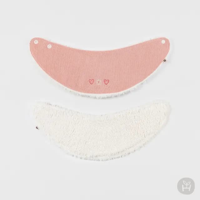 【Happy Prince】韓國製 Christine愛心粉雪絨內裡嬰兒童圍兜(保暖寶寶圍脖圍兜口水巾)