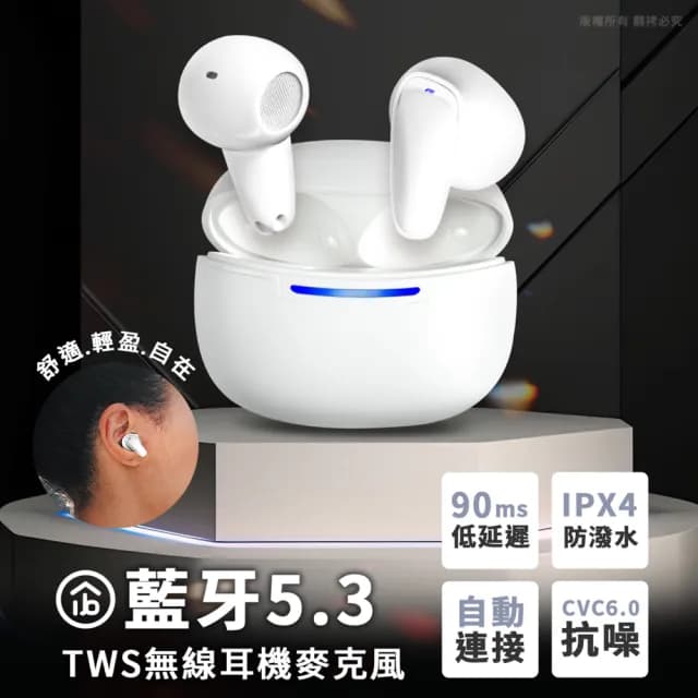 【aibo】BTDX 真無線TWS 智能觸控藍芽V5.3耳機麥克風(搭載充電盒)