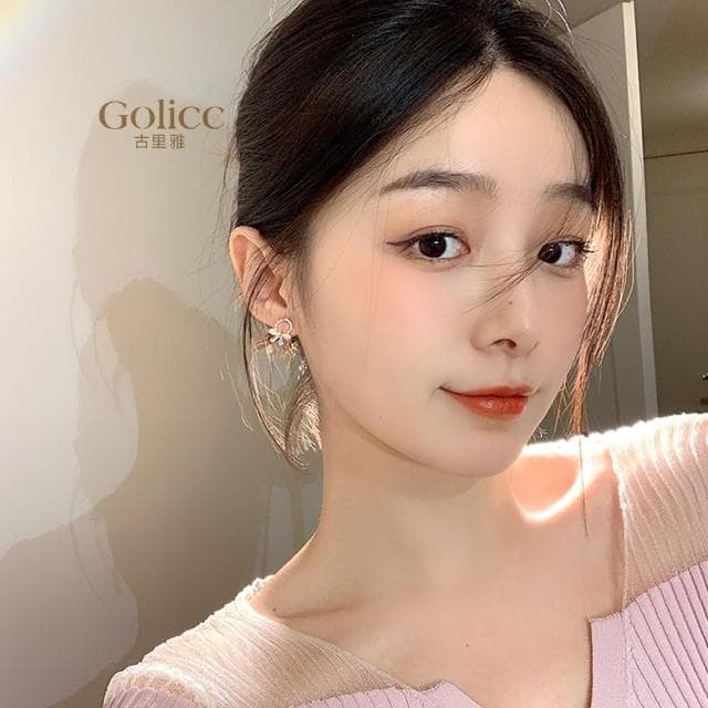 【Golicc】耳環 森系 小巧 貓眼(母親節 生日 情人節 飾品 耳釘 耳飾 耳墜 禮物)