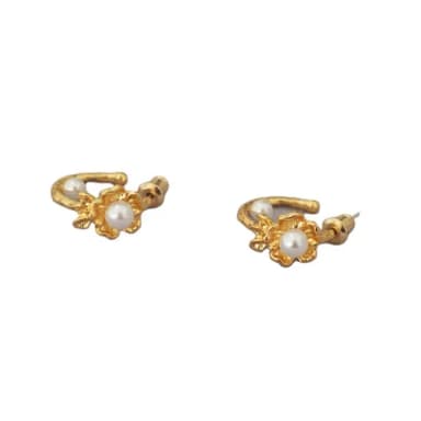 【海藍樂木珠寶 La Morongo Jewelry】S925銀日韓鑲嵌珍珠花朵耳環(S925銀 氣質 日韓 耳環)