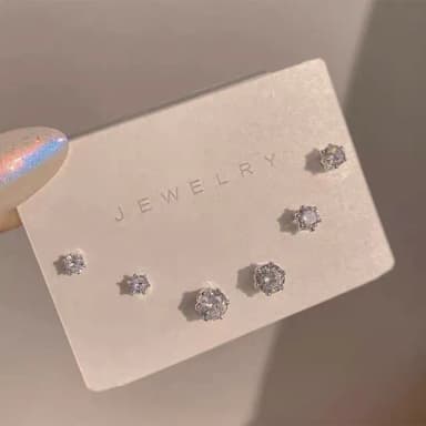 【海藍樂木珠寶 La Morongo Jewelry】S925純銀仿鋯石精緻耳釘組(S925銀 耳釘)