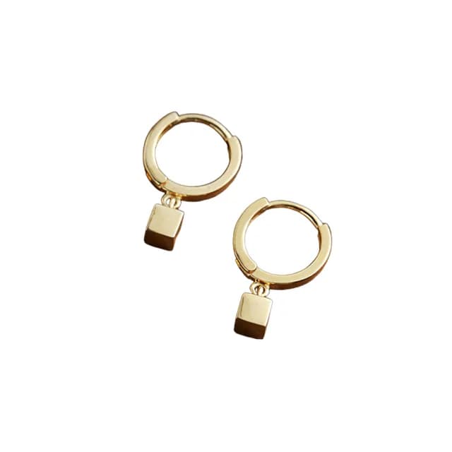 【海藍樂木珠寶 La Morongo Jewelry】S925銀韓版簡約方塊耳扣(S925銀 簡約 韓版 氣質)