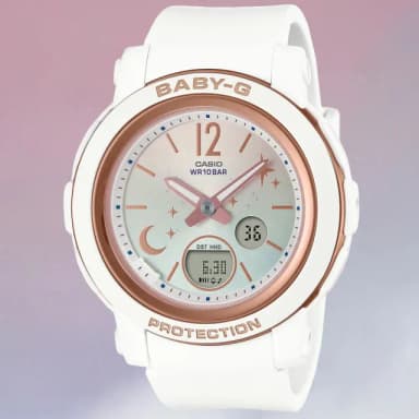 【CASIO 卡西歐】BABY-G 星月夜空 閃耀雙顯腕錶 母親節 禮物 推薦(BGA-290DS-7A)