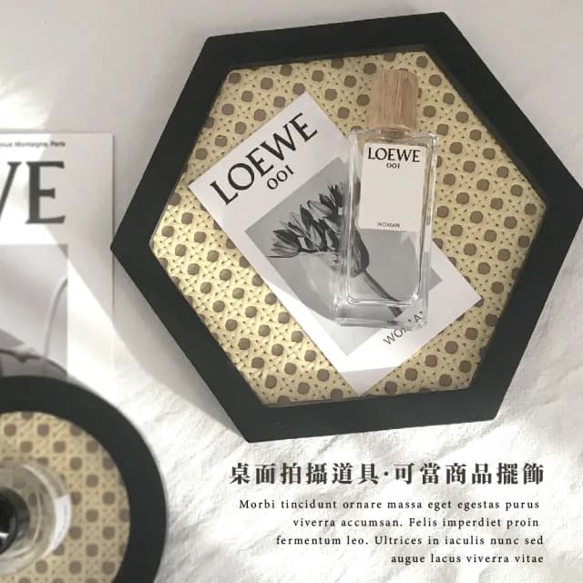 【桌面擺飾】日式木質藤編收納托盤(置物架 飾品盤 收納盤 展示盤 茶托 茶具 茶盤 拍照道具)