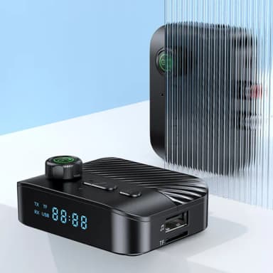 【ANTIAN】C68 二合一 數顯藍牙音頻發射器+接收器 高音質無線藍牙音頻適配器 附遙控器(母親節禮物)