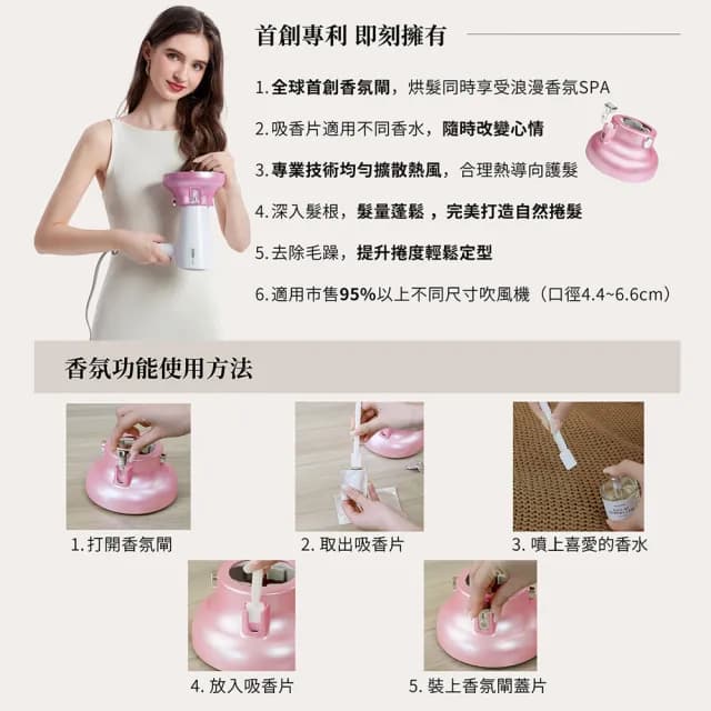 【達新牌】香氛熱風罩TA-100四色(粉/白/藍/紫)