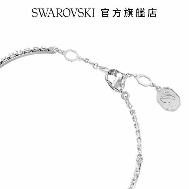 【SWAROVSKI 官方直營】Sublima 手鐲 白色 鍍白金色 母親節禮物