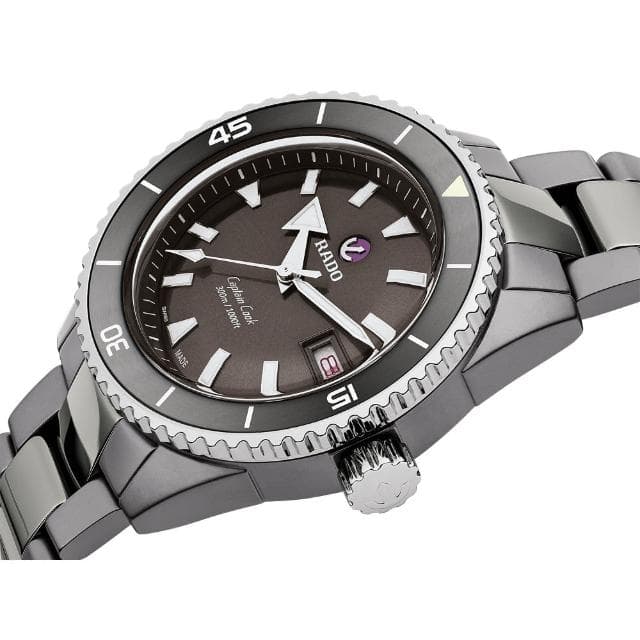 【Rado 雷達表 官方授權】庫克船長 高科技陶瓷300米潛水機械錶-43mm R03推薦 送禮 禮物 推薦(R32144102)