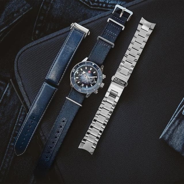 【Rado 雷達表 官方授權】庫克船長 300米潛水計時機械錶 套錶-43mm R03推薦 送禮 禮物 推薦(R32145208)