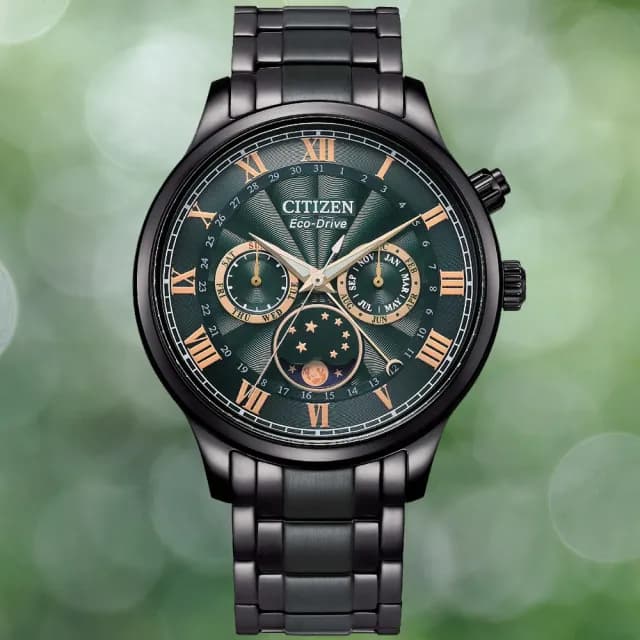 【CITIZEN 星辰】GENTS系列 光動能 月相盈虧顯示 時尚腕錶 畢業禮物 送禮 推薦(AP1055-87X)