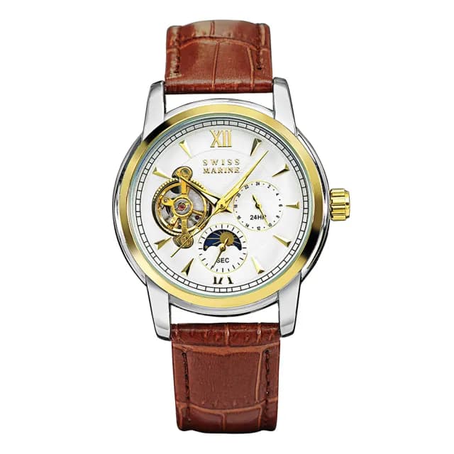 【SWISS MARINE】耀眼能量休閒機械錶(兩色選擇-44mm)