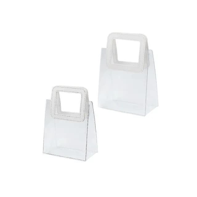 【沐日居家】透明禮物袋 2入 禮品袋 手提袋(禮物 節慶 袋子)