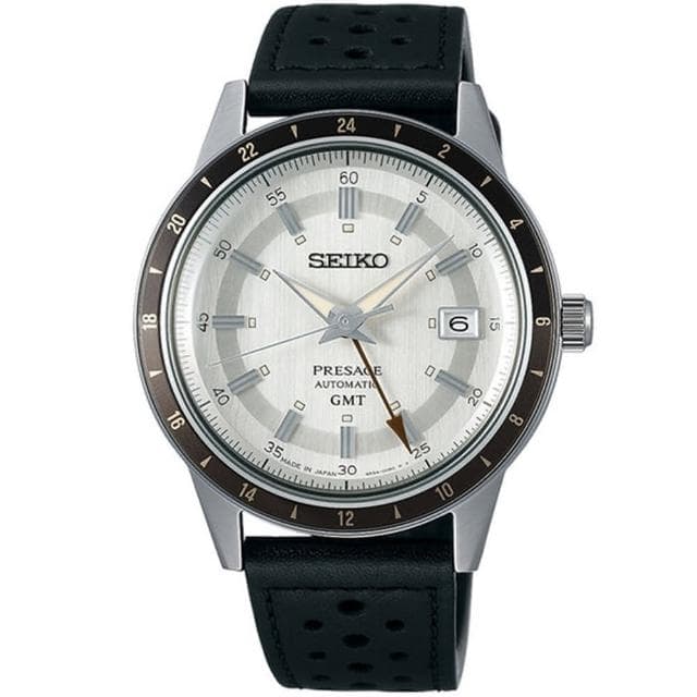 【SEIKO 精工】PRESAGE系列 GMT雙時區 復古風 機械腕錶 母親節 禮物 推薦(SSK011J1/4R34-00B0Z)