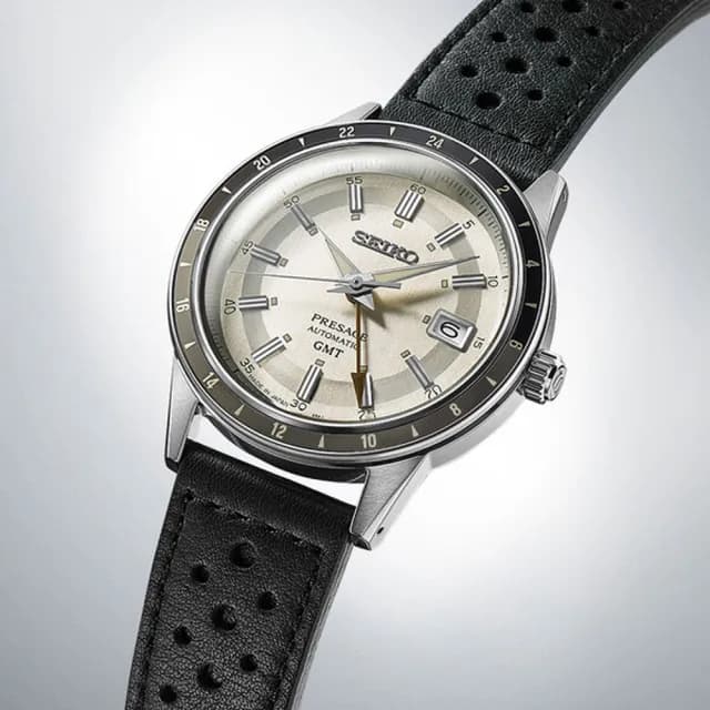 【SEIKO 精工】PRESAGE系列 GMT雙時區 復古風 機械腕錶 父親節 禮物  送禮 推薦(SSK011J1/4R34-00B0Z)