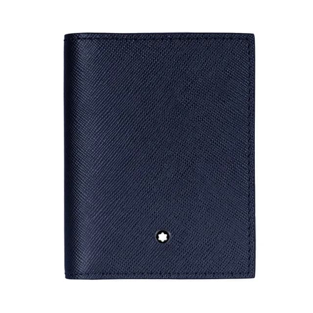 【MONTBLANC 萬寶龍】匠心系列牛皮4卡厚型名片夾(墨藍色 131723)
