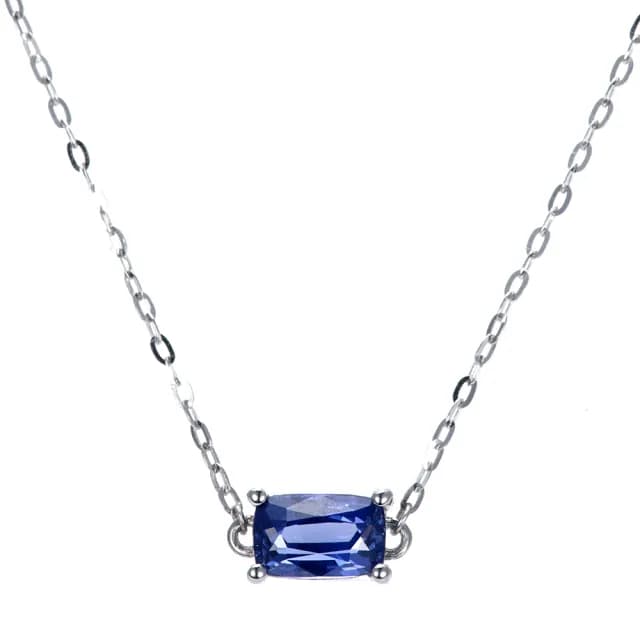 【DOLLY】情人節禮物 0.50克拉 無燒斯里蘭卡艷彩藍寶石18K金鎖骨鍊(母親節 情人節 交換禮物首選)