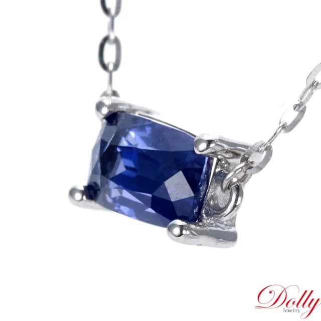 【DOLLY】情人節禮物 0.50克拉 無燒斯里蘭卡艷彩藍寶石18K金鎖骨鍊(母親節 情人節 交換禮物首選)