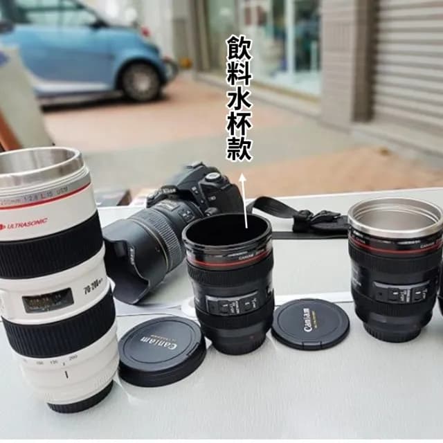 【May Shop】創意水杯 花形蓋 單眼相機鏡頭杯(聖誕交換禮物)