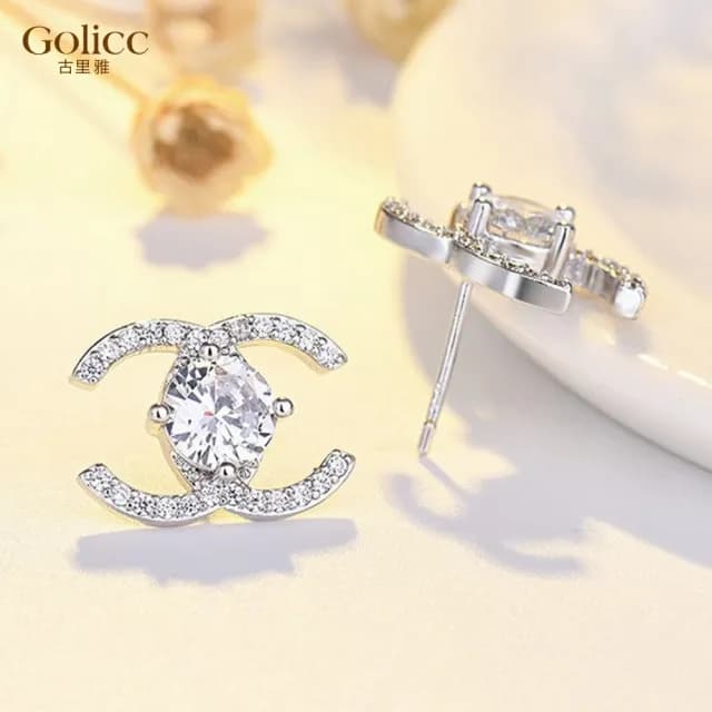 【Golicc】耳環 韓版 太陽之眼 鑲鑽(七夕 情人節 生日 飾品 耳釘 耳飾 耳墜 禮物)