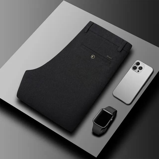 【米蘭精品】現貨+預購 男商務西裝褲修身西裝褲直筒褲機能免燙(男長褲休閒彈力羊毛保暖父親節禮物2色74gq2)