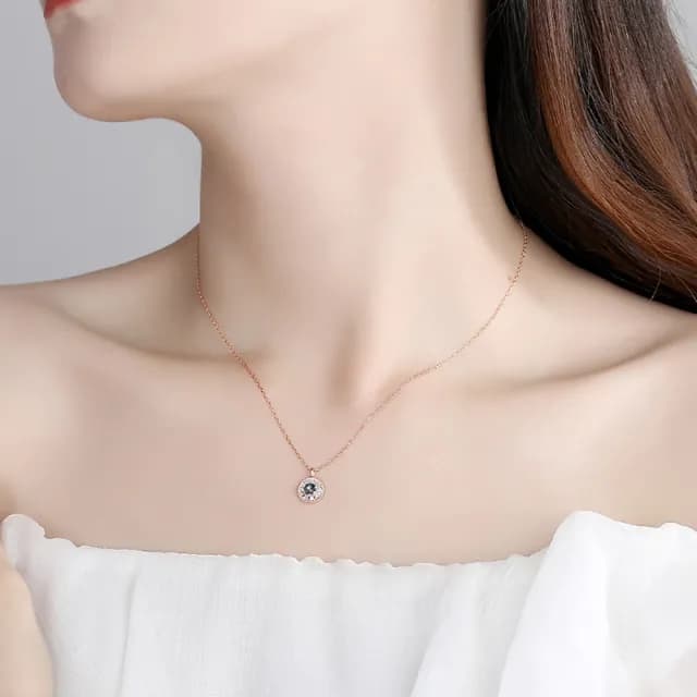 【VERDNIA】925純銀優雅璀璨奧地利水晶幸運之眼附延長鏈黑白色水晶吊墜項鍊(銀色/玫瑰金色/輕珠寶)