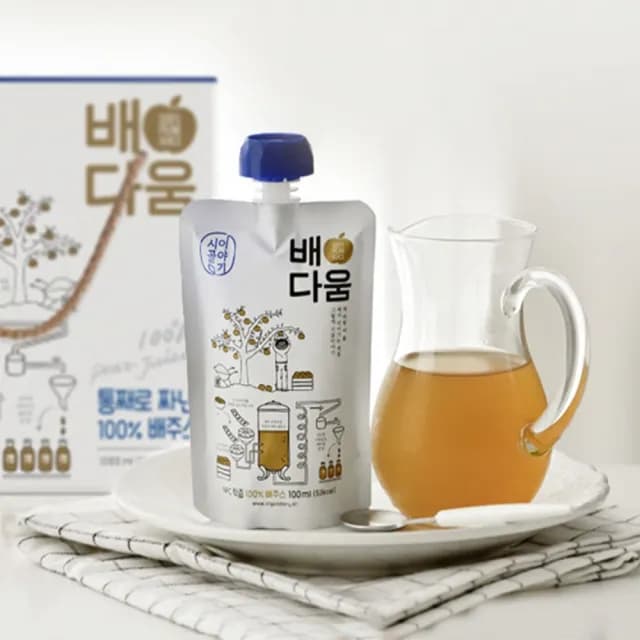 【韓味不二】韓國原裝 100%水梨汁100ml*10入禮盒X1盒(送禮推薦/節日禮盒/春節禮盒/節慶送禮/中秋送禮)