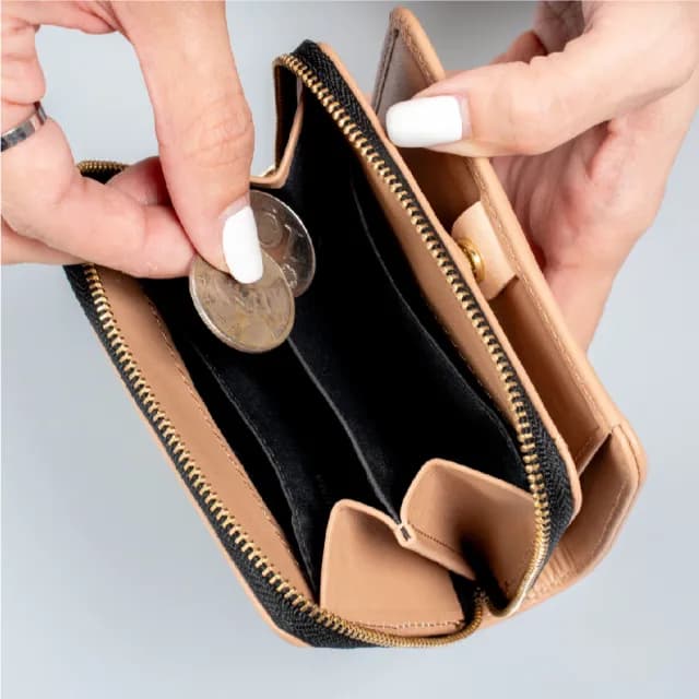 【satana】速達★Leather 簡約拉鍊短夾/皮夾/皮包/零錢包(兩款可選)