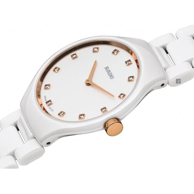 【Rado 雷達表 官方授權】True Thinline真薄系列鑽石女錶-30mm R03推薦 送禮 禮物 推薦(R27958722)