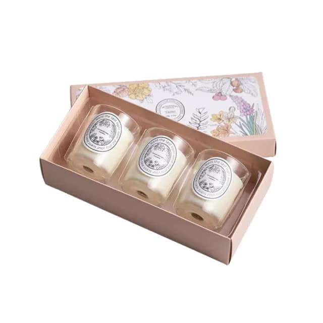 【哈生活】香氛蠟燭禮盒三入組 天然植物蠟 居家香氛 精油蠟燭(50gx3入 禮盒裝)