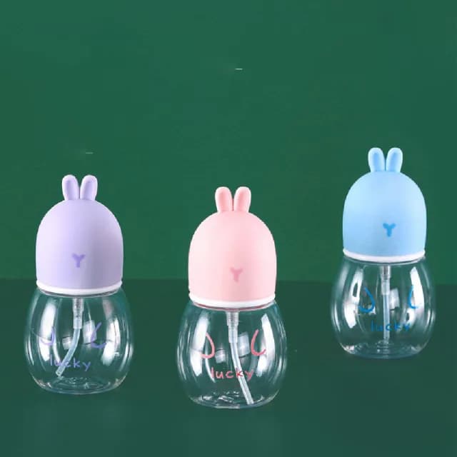 【旅行必備】ins可愛卡通小兔噴霧瓶2入(分裝瓶 噴瓶 保養品 按壓瓶 酒精瓶 塑膠瓶 空壓瓶 保濕瓶 出國)