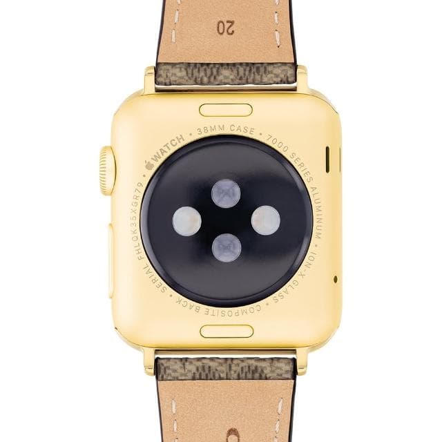 【COACH】Apple Watch 錶帶 38/40/41mm 適用 皮錶帶 - 褐色C字 母親節 送禮 禮物(不含手錶)