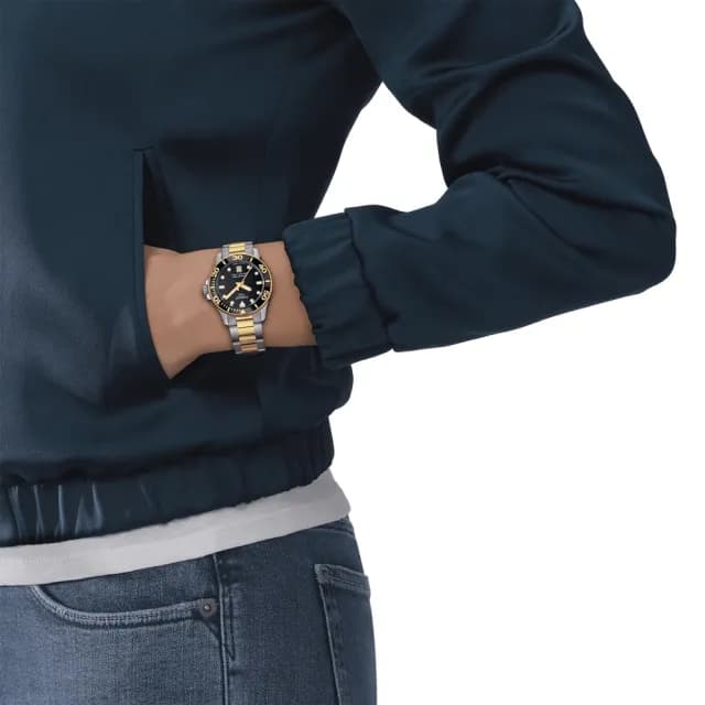 【TISSOT 天梭 官方授權】海洋之星300米潛水對錶 情侶手錶 禮物(T1204102205100+T1202102205100)