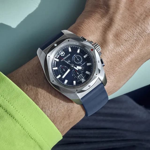 【VICTORINOX 瑞士維氏】I.N.O.X. Chrono 幾何設計 經典計時腕錶 七夕 情人節 送禮 推薦(VISA-241984)