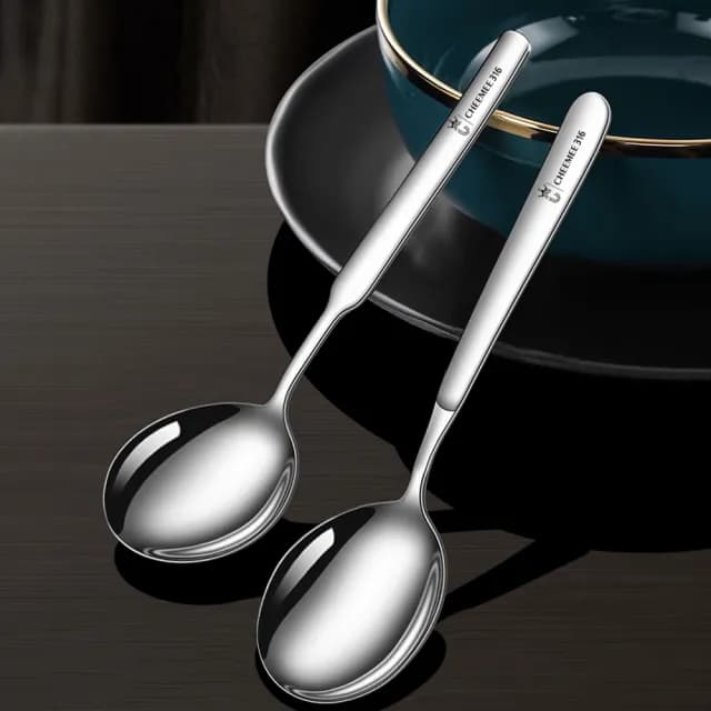 【樂邁家居】醫療級316不鏽鋼 圓頭湯匙 19.5cm(加厚鋼材打造/厚實材質/質感餐具)