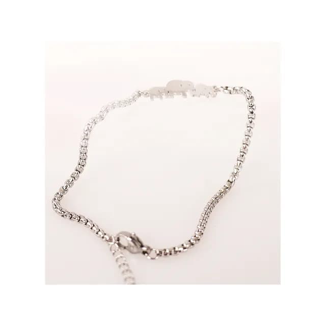 【耀眼美人】銀色象前行鈦閃耀/鈦鋼手鍊/手環一入(過爐款/手鍊/可碰水/雙11)