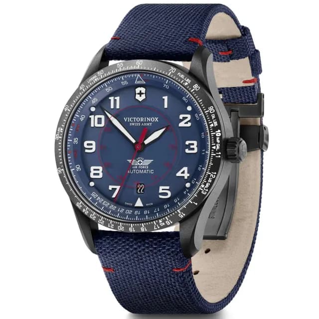【VICTORINOX 瑞士維氏】AirBoss 經典飛行機械腕錶 七夕 情人節 送禮 推薦(VISA-241998)