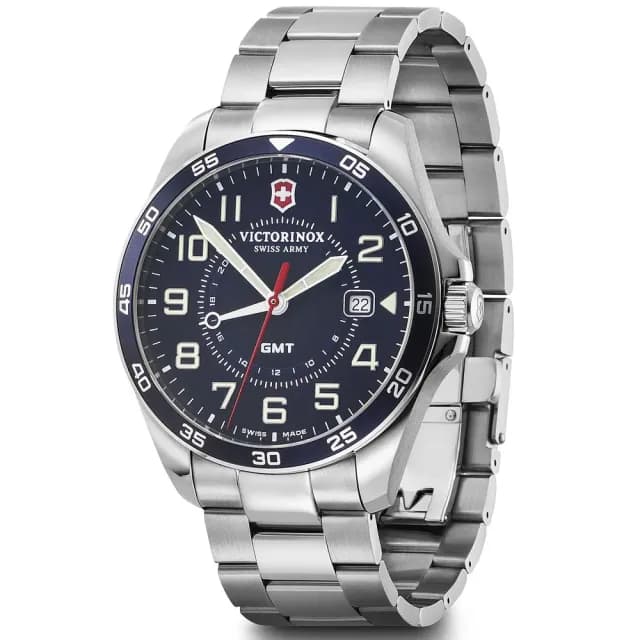 【VICTORINOX 瑞士維氏】FieldForce GMT功能 經典時尚腕錶 父親節 禮物  送禮 推薦(VISA-241896)