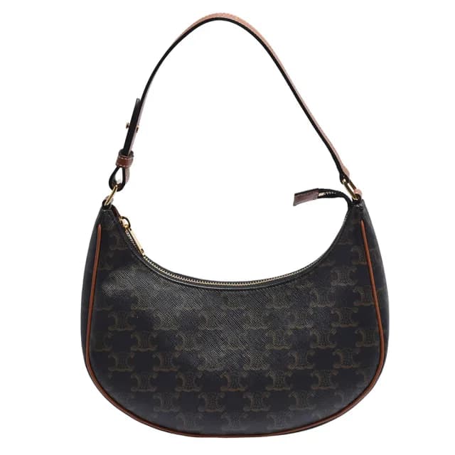 【CELINE】經典AVA系列TRIOMPHE緹花帆布手提包(黃褐色193952BZJ.04LU)
