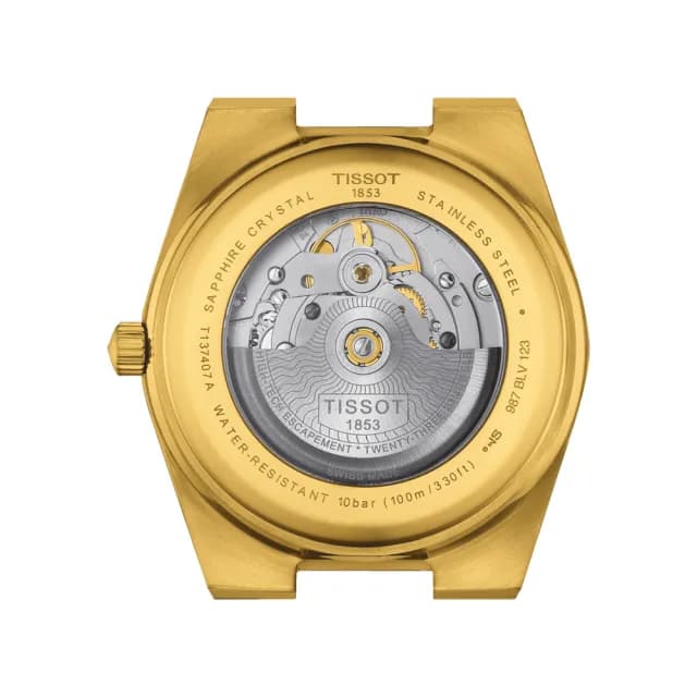 【TISSOT 天梭 官方授權】PRX系列 70年代復刻機械錶 金/40mm 禮物 送禮 推薦(T1374073302100)