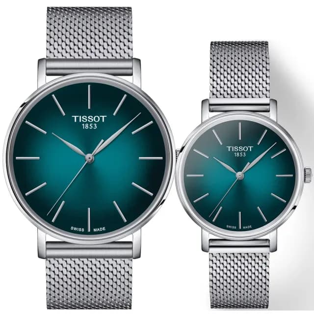 【TISSOT 天梭 官方授權】經典米蘭對錶 情侶手錶 禮物(T1434101109100+T1432101109100)