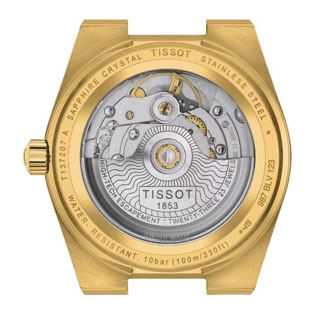 【TISSOT 天梭】PRX系列 70年代復刻機械錶-金/35mm 送禮 禮物 推薦(T1372073302100)