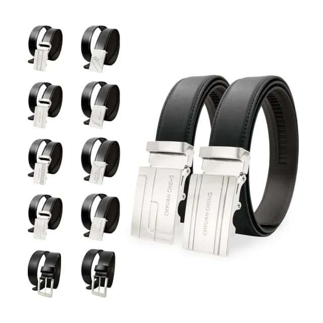 【CH-BELT 銓丞皮帶】父親節禮物 男士自動扣紳士扣針棒扣經典熱賣皮帶腰帶(多款-黑)