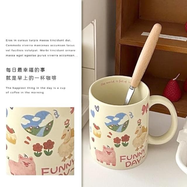 【可愛水杯】卡通可愛插畫塗鴉風馬克杯(咖啡杯 水杯 茶杯 牛奶杯 辦公室 居家 儀式感 禮物)