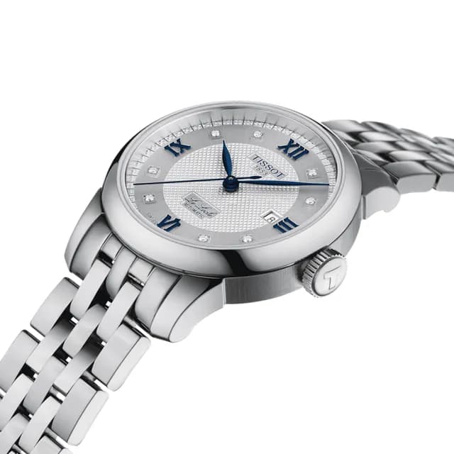 【TISSOT 天梭 官方授權】力洛克 48小時動力儲存真鑽羅馬數字機械套錶-29mm 情人節 禮物(T0062071103601)