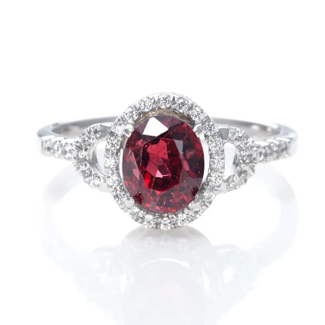 【DOLLY】1克拉 天然尖晶石晶鑽項鍊(母親節 長輩送禮 交換禮物首選)