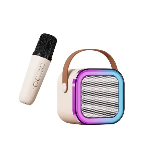 【JPB 日本橋】K歌姬 迷你K歌藍牙小喇叭/無線麥克風*2(RGB聲光影音 無線歡樂輕巧帶著走)