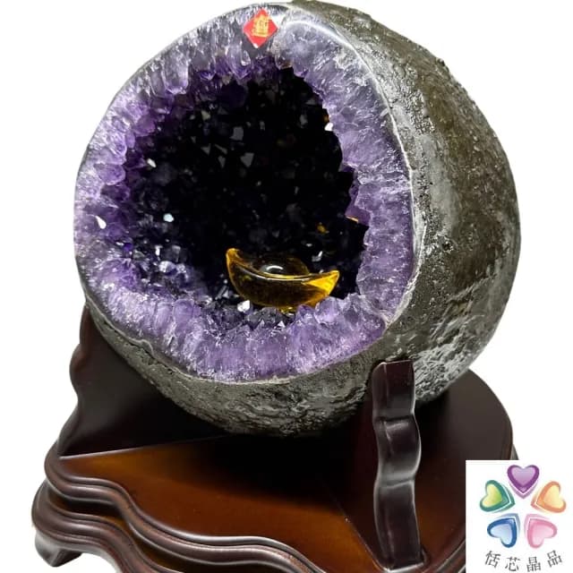 【恬芯晶品】JC17頂級烏拉圭紫晶洞6.32KG錢袋子(圓洞聚財招財貴人開運風水帝王紫水晶新居禮物新年新春)